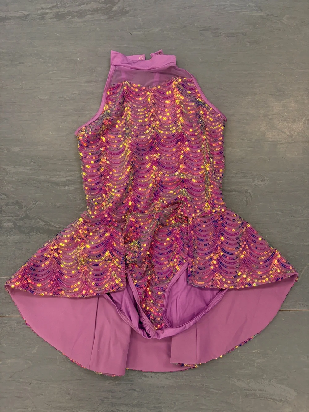 Weissman Purple Sequin Peplum Performance Dress